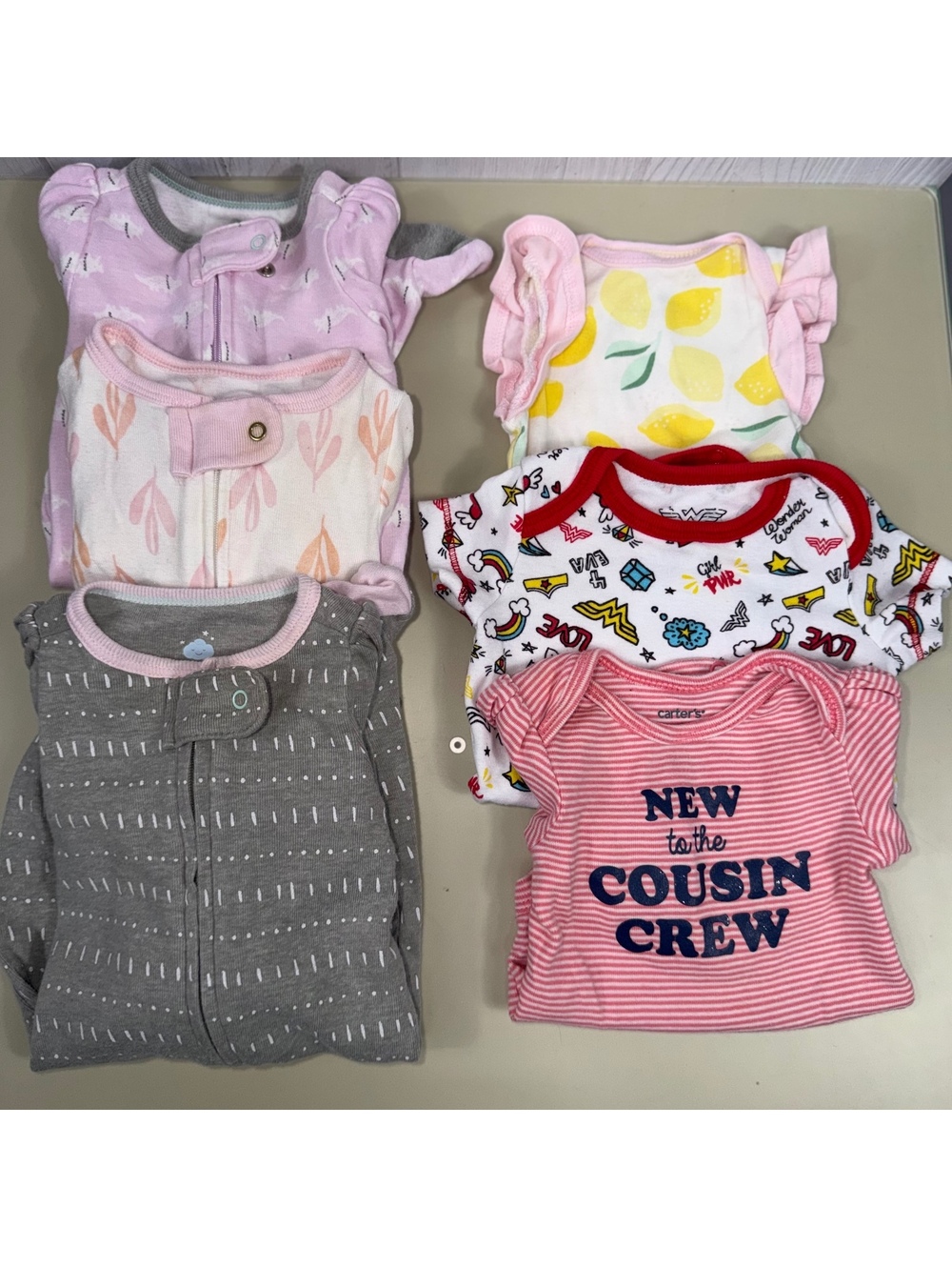 Newborn Baby Girl 6-Piece Clothing Lot Cloud Island Carter’s